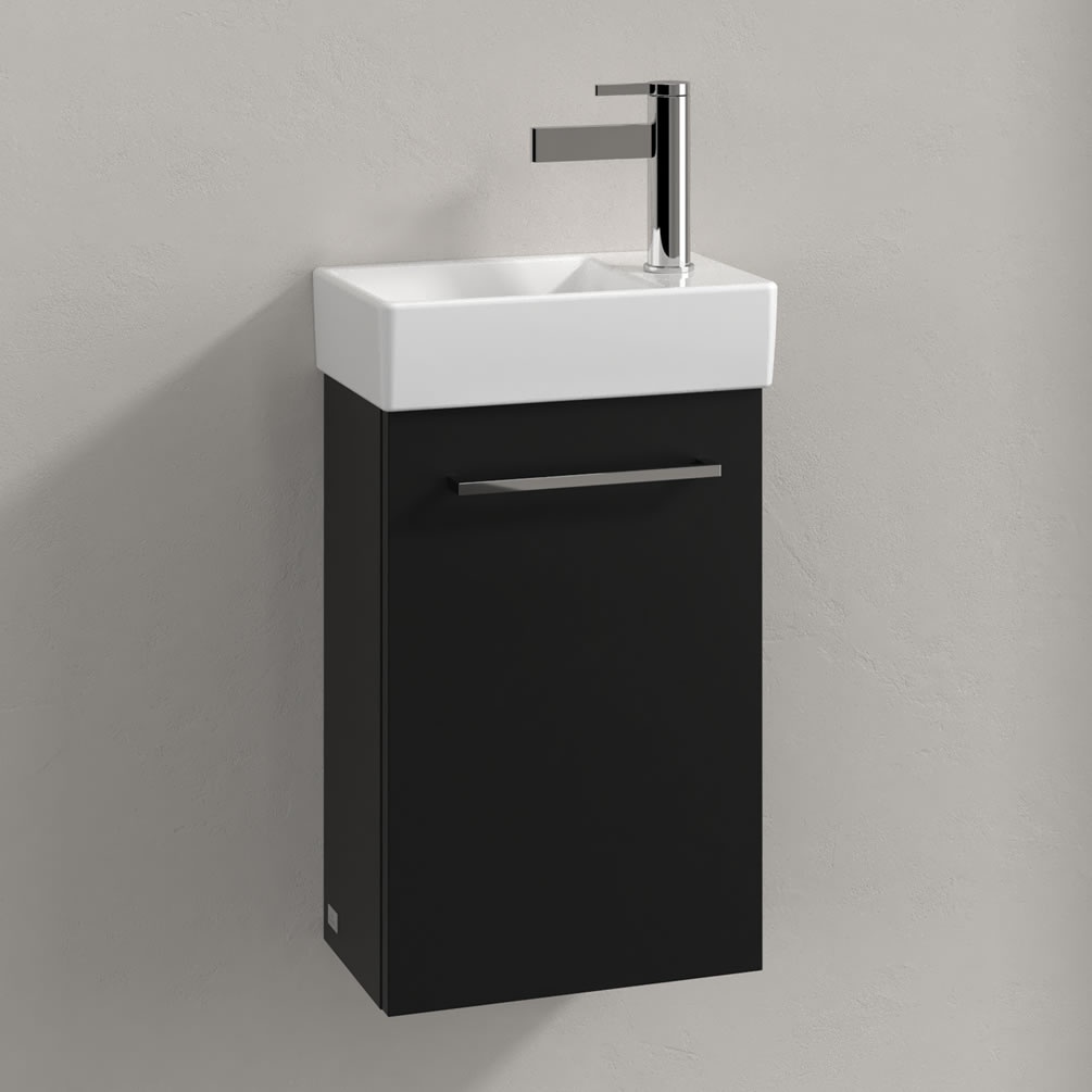 Lifestyle image of Villeroy & Boch Avento Volcano Black 360mm Right-Handed Cloakroom Vanity Unit